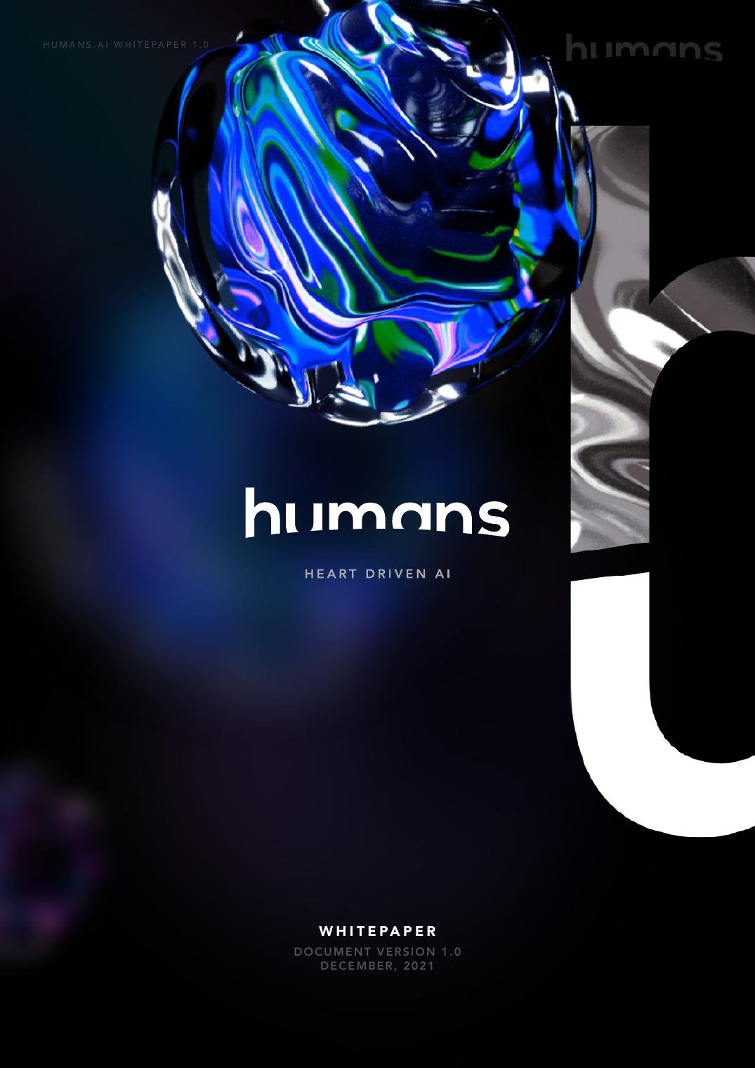 First page of the humans.ai whitepaper, December 2021